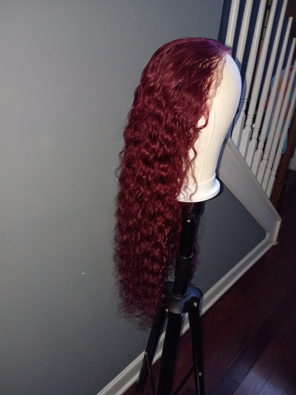 Deep Burgundy Long Wavy Women's Wig 30"